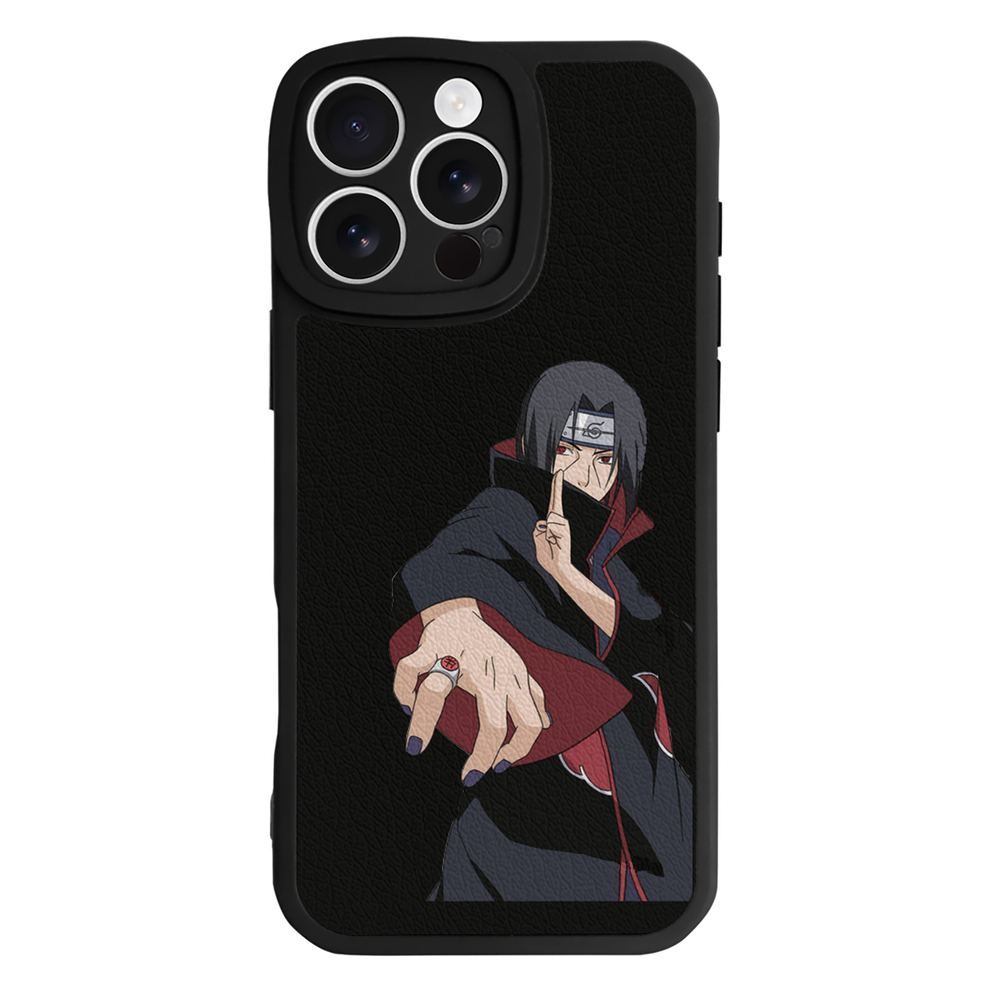 （画像用） NARUTO -ナルト- うちは イタチ Uchiha Itachi 【iPhone 16シリーズ対応】シリコンスマホケース（レザー調） 材質：シリコン